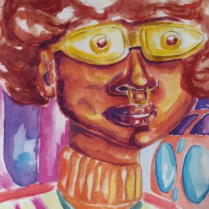 Pintura aquarela "Nerd"