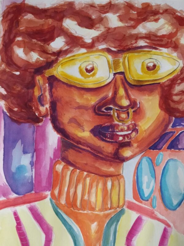 Pintura aquarela "Nerd"