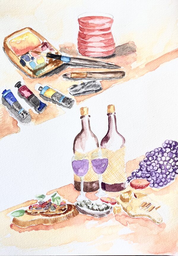 Experiência Banto: pacote casal (aquarela + brunch+ vinho)