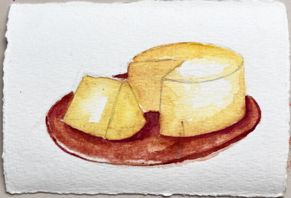 Pintura em aquarela: Queijo Canastra