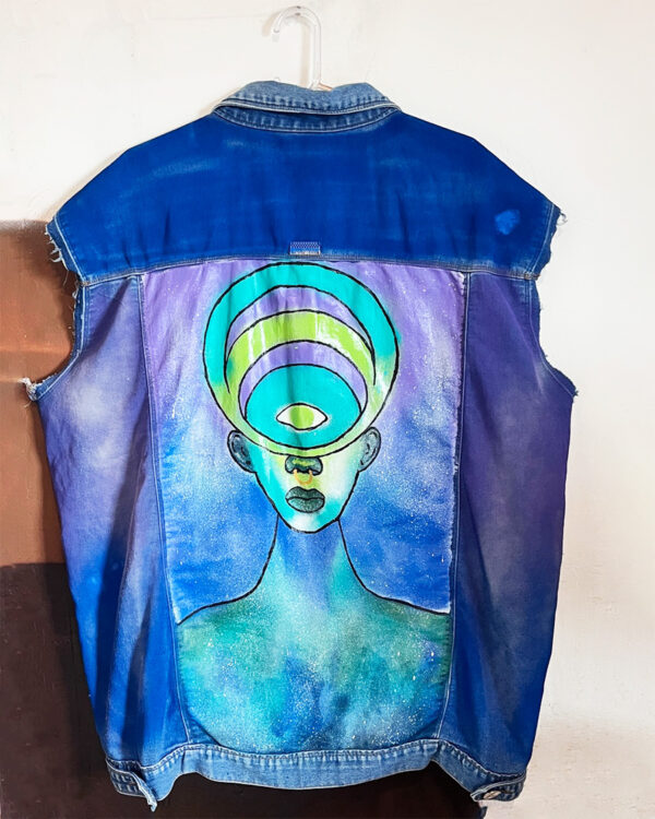 Colete jeans artístico personalizado
