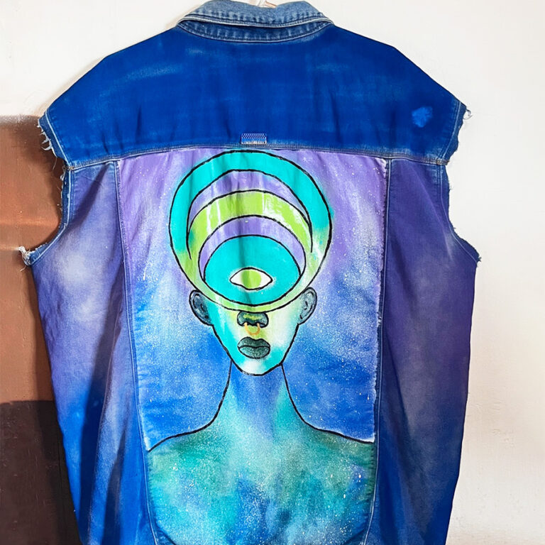 Colete jeans artístico personalizado